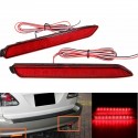 2Pcs LED Rear Bumper Reflector Brake Lights Tail Lights Red Lens For Toyota IS-F GX470 RX300