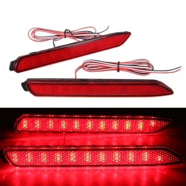 2Pcs LED Rear Bumper Reflector Brake Lights Tail Lights Red Lens For Toyota IS-F GX470 RX300