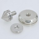 4pcs Brass Shock Absorber Speaker Spike + Pad Base Amplifier Isolation Cone Stand Feet