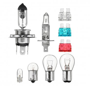 9Pcs H4 H7 H1 1156 1157 G18 Car Fuse Replacement Light Bulb Kit Halogen Lamp Universal