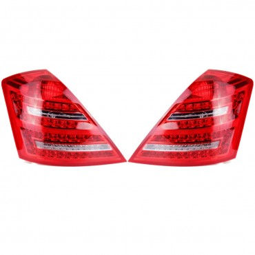 Car LED Tail Light Assembly Brake Lamp with Bulb Red Pair for Mercedes Benz W221 S Class 2006-2008