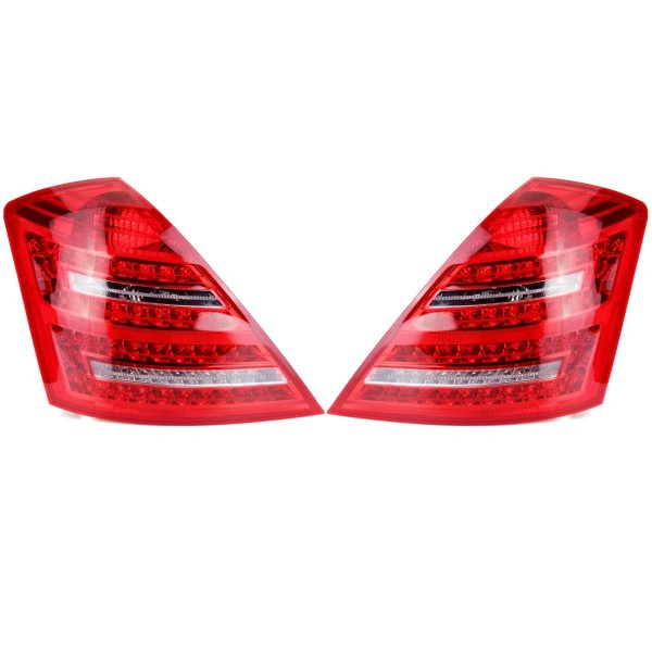 Car LED Tail Light Assembly Brake Lamp with Bulb Red Pair for Mercedes Benz W221 S Class 2006-2008