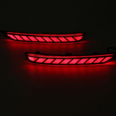 LED Rear Bumper Indicator DRL Brake Flash Turn Signal Lights Smoke Black Lens For Subaru Forester 2008-2019