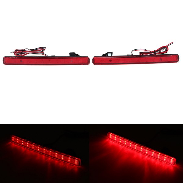 Pair LED Rear Bumper Brake Light Reflectors Red For Honda Acura TSX 2009-2014 Accord 2008-2015