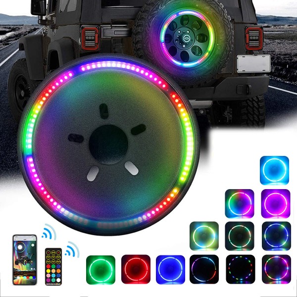 RGB LED Third Brake Light Spare Tire bluetooth Wireless Remote Controll Waterproof For Wrangler JK JKU 2007-2018 Wrangler YJ TJ LJ 1987-2018