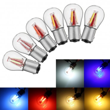 Upgraded 1157 BAY15D 21/5W 4 Filament COB LED Stop Brake Lights Bulb Parking Turn Lamp 450LM Super Bright 12V-24V