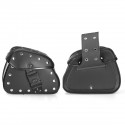 1 Pair Motorcycle Password Lock Saddlebags Side Storage PU Leather Saddle Bag Universal Black