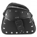 1 Pair Motorcycle Password Lock Saddlebags Side Storage PU Leather Saddle Bag Universal Black