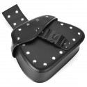 1 Pair Motorcycle Password Lock Saddlebags Side Storage PU Leather Saddle Bag Universal Black