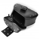 1 Pair Motorcycle Password Lock Saddlebags Side Storage PU Leather Saddle Bag Universal Black