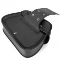 1 Pair Motorcycle Password Lock Saddlebags Side Storage PU Leather Saddle Bag Universal Black