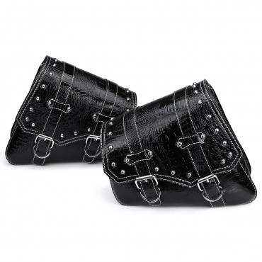 2 Pair Side Metal Adjusting Buckle Motorcycle Left Right Leather Saddlebag Tool Bag Fuel Oil Bottle Holder Hasp Type