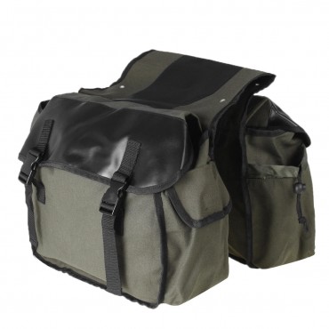 26L Motorcycle Canvas Saddlebags Bike Luggage Bag Travel Riding Army Green