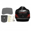 26L Motorcycle Trunk Tail Box with Taillight Black For Harley Honda Yamaha Suzuki Vulcan Cruiser