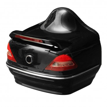 26L Motorcycle Trunk Tail Box with Taillight Black For Harley Honda Yamaha Suzuki Vulcan Cruiser