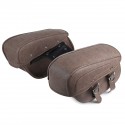 2Pcs Universal Motorcycle Saddlebags Tool Side Saddle Bags Waterproof PU Leather