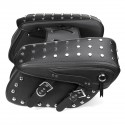 2X Motorcycle PU Leather Saddlebags Side Bag Waterproof For Davison