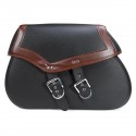 2pcs Motorcycle Saddlebags PU Leather Side Luggage Storage Bags Black Brown