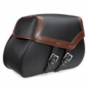 2pcs Motorcycle Saddlebags PU Leather Side Luggage Storage Bags Black Brown