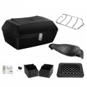 47L Motorcycle Scooter Rear Back Top Tail Box Case Luggage Trunk W/ Backrest