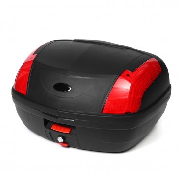 52L Secure Latch Black Motorcycle Scooter Topbox Rear Storage Luggage Top Box