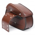 Brown Motorcycle PU Leather Saddlebags Swingarm Side Tool Bag For Harley