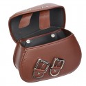 Brown Motorcycle PU Leather Saddlebags Swingarm Side Tool Bag For Harley