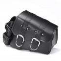 Left/Right Side Universal Motorcycle Saddlebags PU Leather Waterproof Black