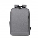 Men Large Capacity Backpack USB Charging Laptop Bag Oxford Cloth Pure Color