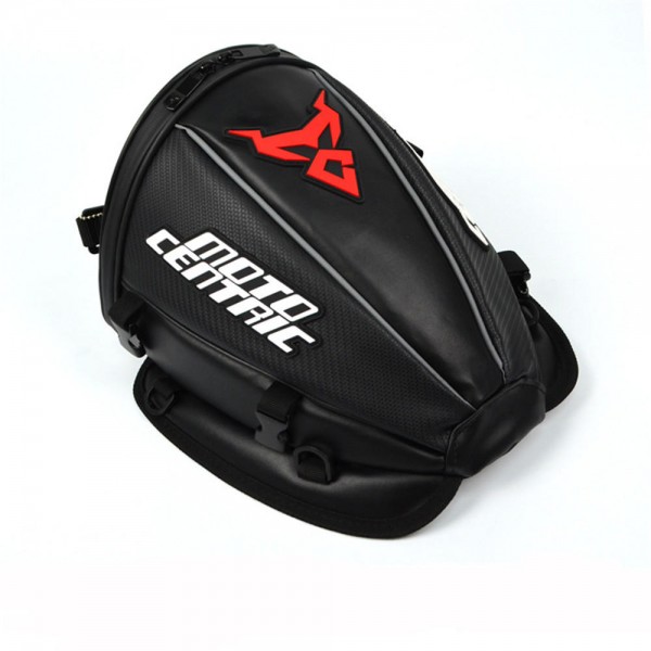 Waterproof Motorcycle Leather+Carbon fibre Reflective Tail Bag Travel Tank Bag Saddlebags