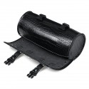 Motorcycle Barrel Shaped Punk Tool Bag Front Fork Barrel Handlebar Roll Side Stroge Saddlebag Black With Chrome Studs