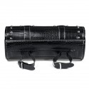 Motorcycle Barrel Shaped Punk Tool Bag Front Fork Barrel Handlebar Roll Side Stroge Saddlebag Black With Chrome Studs