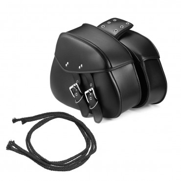 Motorcycle Bike Racing PU Leather Saddlebags Side Storage Tool Bag For Harley