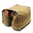 Motorcycle Bike Side Saddle Bag Canvas Luggage Khaki Bag