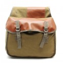 Motorcycle Bike Side Saddle Bag Canvas Luggage Khaki Bag