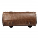 Motorcycle Fork Tool Bag Pouch Saddlebags PU Leather Luggage Roll Brown