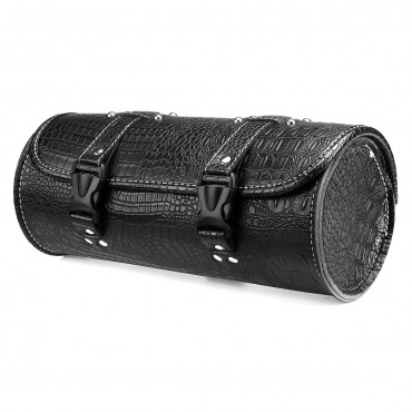 Motorcycle Front Fork Tool Bag Roll Side Saddlebag Black With Willow Nails