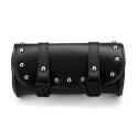 Motorcycle Front Fork Tool Saddlebags Pouch Luggage Black Leather For Harley