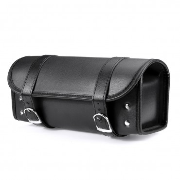 Motorcycle Front PU Leather Fork Tool Bag Saddlebag Pouch Luggage Universal