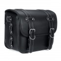 Motorcycle Leather Saddlebags Swingarm Single Sided Pannier Bag Black Universal