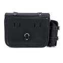 Motorcycle Leather Saddlebags Swingarm Single Sided Pannier Bag Black Universal