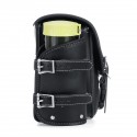 Motorcycle Leather Saddlebags Swingarm Single Sided Pannier Bag Black Universal