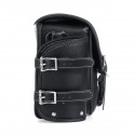 Motorcycle Leather Saddlebags Swingarm Single Sided Pannier Bag Black Universal