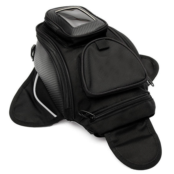 Motorcycle Oil Fuel Tank Bag Magnetic Multi Layer Black Universal 38x25cm Waterproof