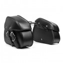 Motorcycle PU Leather Custom Saddlebags Waterproof Saddle Swing Arm Bag Left Right Black