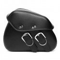 Motorcycle PU Leather Custom Saddlebags Waterproof Saddle Swing Arm Bag Left Right Black