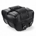 Motorcycle PU Leather Luggage Saddlebags Black For Sportster XL883 1200