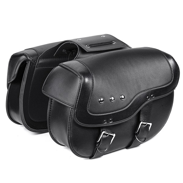 Motorcycle PU Leather Luggage Saddlebags Black For Sportster XL883 1200