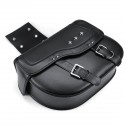 Motorcycle PU Leather Luggage Saddlebags Black For Sportster XL883 1200