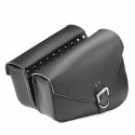 Motorcycle PU Leather Pannier Saddlebags With Bottle Single For Harley-Davidson Black